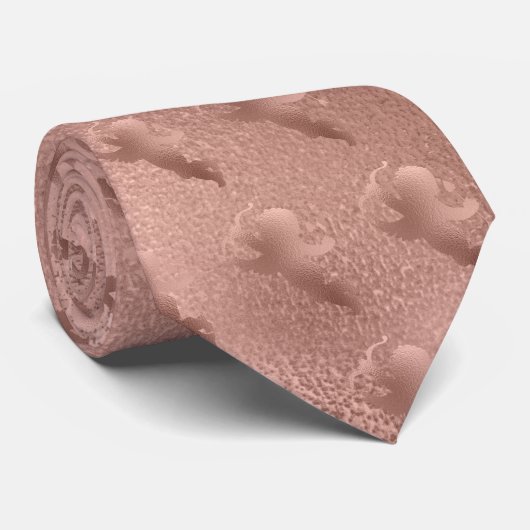 Roze Gouden Cupido Valentijnsdag Stropdas (Opgerold)