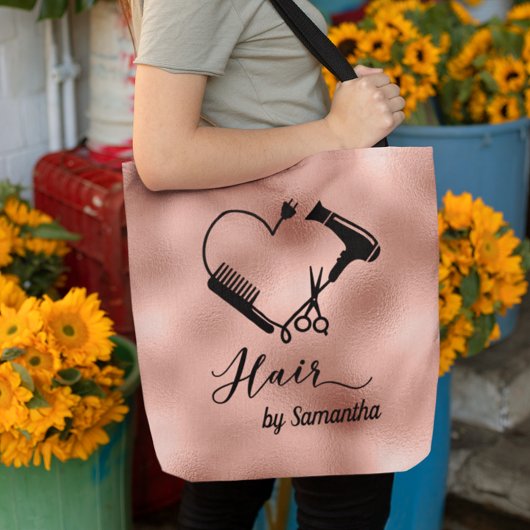 Roze Gouden Custom Kapsalon Tote Bag