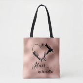 Roze Gouden Custom Kapsalon Tote Bag (Voorkant)