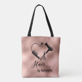 Roze Gouden Custom Kapsalon Tote Bag (Achterkant)