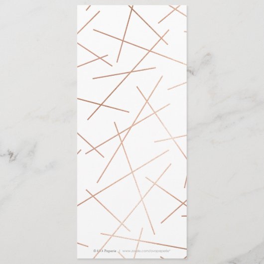 Roze Gouden Dageraad Waterverf Geometrische huweli Menu (Achterkant)