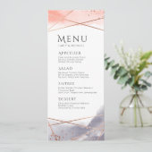 Roze Gouden Dageraad Waterverf Geometrische huweli Menu (Staand voorkant)