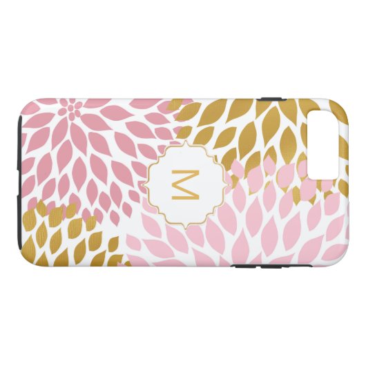 Roze Gouden Dahlia Bloemen Case-Mate iPhone Case (Achterkant (Horizontaal))