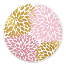 Roze Gouden Dahlia bloemenlade knop