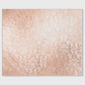 Roze Gouden Damast Cadeaupapier (Vlak)