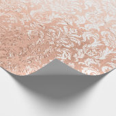 Roze Gouden Damast Cadeaupapier (Hoek)