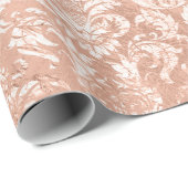 Roze Gouden Damast Cadeaupapier (Rol Hoek)