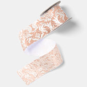 Roze Gouden Damast Satijnen Lint (Achterkant)