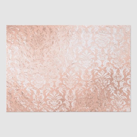 Roze Gouden Damast Tissuepapier (Voorkant)