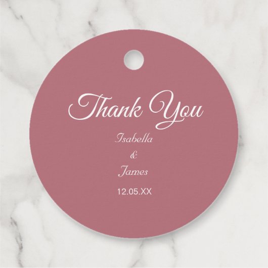Roze Gouden Dank Je Bedankjes Labels (Achterkant)