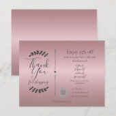 Roze Gouden Dank Je Voor De Aankoop Kortingkaart (Voorkant / Achterkant)