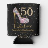 Roze gouden diamant 50 en fantastische 50e verjaar blikjeskoeler (Voorkant)