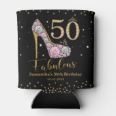 Roze gouden diamant 50 en fantastische 50e verjaar blikjeskoeler (Achterkant)