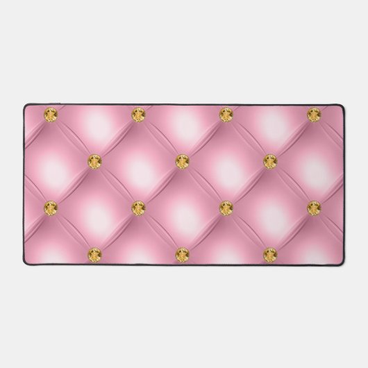 Roze Gouden Diamant Getuft Bureaumat (Voorkant)
