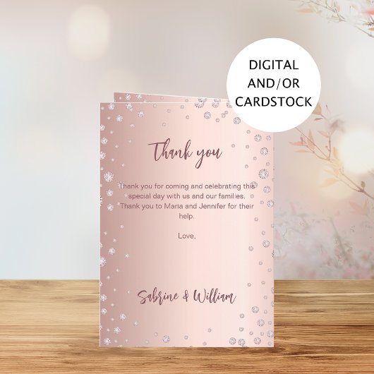 Roze gouden diamanten foto welkomstprogramma menu