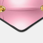 Roze Gouden Diamond Tufted Jouw naam Desk Mat (Hoek)