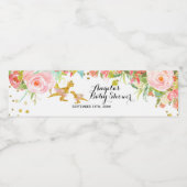 Roze Gouden Dino Meisje Waterfles Label Waterfles Etiket (Enkel label)