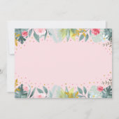 Roze Gouden Dinosaurus Drie Rex Verjaardag Kaart (Achterkant)