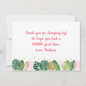 Roze & Gouden Dinosaurus Verjaardag Dank u Bedankkaart (Achterkant)