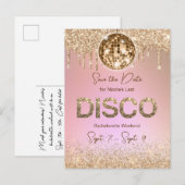 Roze Gouden Disco Bachelorette Weekend Save The Da Briefkaart (Voorkant / Achterkant)