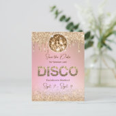 Roze Gouden Disco Bachelorette Weekend Save The Da Briefkaart (Staand voorkant)