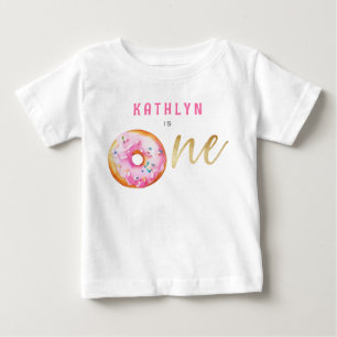 Roze Gouden Donut Sweet One Girl Verjaardag