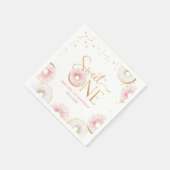 Roze Gouden Donuts Sweet Een 1e Verjaardag Servet (Hoek)