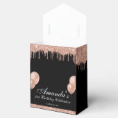 Roze Gouden Drip Glamour Foto Bedankdoosjes (Geopend)