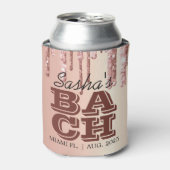 Roze Gouden Drips Bachelorette Feest Persoonlijk Blikjeskoeler (Blikje Voorkant)