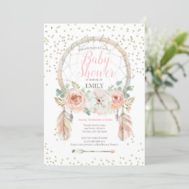 Roze Gouden Droomvanger Boho Uitnodiging