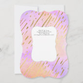 Roze Gouden Druppel Glitter Eenhoorn Baby Meisje S Kaart (Achterkant)