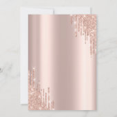 Roze Gouden Druppels Bloem Wijn Glas Bachelorette Kaart (Achterkant)