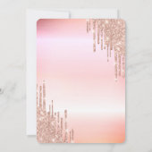 Roze Gouden Druppels Jurk 18e Kaart (Achterkant)