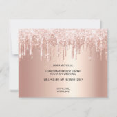 Roze gouden druppels, wil je mijn bloemenmeisje zi kaart (Achterkant)