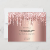 Roze gouden druppels, word jij mijn bloemenmeisje? kaart (Achterkant)