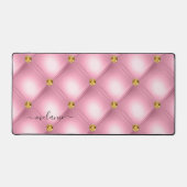 Roze Gouden Edelsteen Tufted Desk Mat en aangepast (Voorkant)