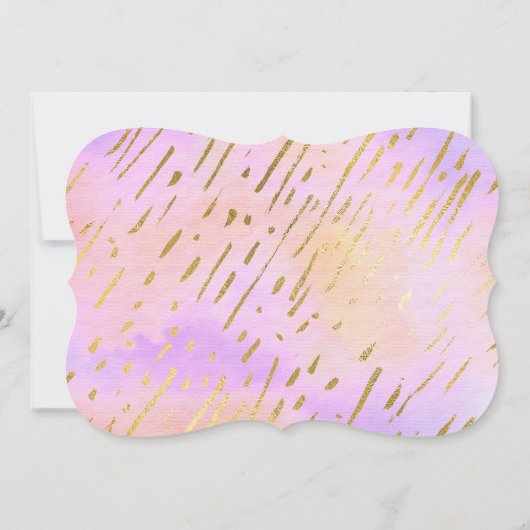 Roze Gouden Eenhoorn Gezicht Uitnodigingen ELKE GE (Achterkant)