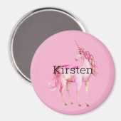 Roze Gouden Eenhoorn Magneet (Voorkant / Achterkant)