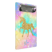 Roze Gouden eenhoorn Mini Klembord (Schuin)