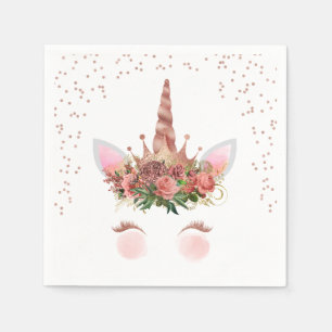 Roze Gouden Eenhoorn Prinses Servet