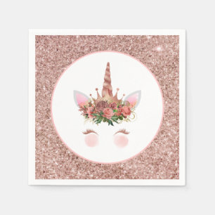 Roze Gouden Eenhoorn Prinses Servet