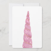 Roze gouden eenhoorn witte verjaardag kaart (Achterkant)