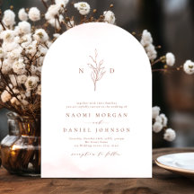 Roze gouden eenvoudige botanische monogram roestig