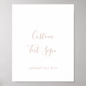 Roze Gouden Eenvoudige Minimalistische Aangepaste  Poster (Voorkant)