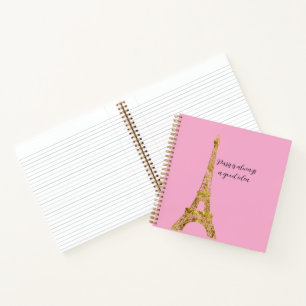 Roze Gouden Eiffeltoren Parijs is Altijd Een Goed  Notitieboek
