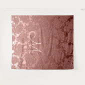 Roze Gouden Elegant Monogram Huwelijksfotocabine Wandkleed (Voorkant (horizontaal))