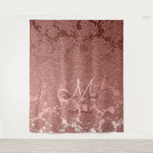 Roze Gouden Elegant Monogram Trouwfoto Booth