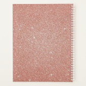 Roze Gouden Elegante Planner met Monogram (Achterkant)