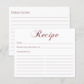 Roze Gouden Elegante Script Bruiloft Borrel Recept (Voorkant / Achterkant)