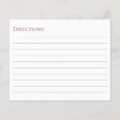 Roze Gouden Elegante Script Bruiloft Borrel Recept (Achterkant)
